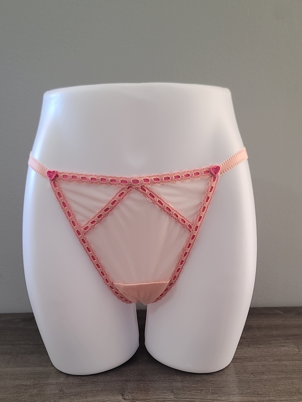 Victoria's secret Dream Angels Sheer Ribbon Slot Crotchless String Thong Panty